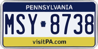 PA license plate MSY8738
