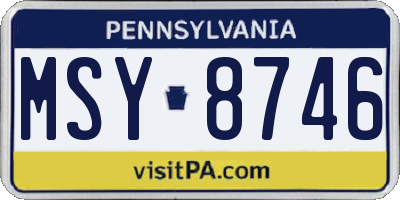 PA license plate MSY8746