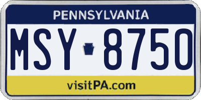 PA license plate MSY8750