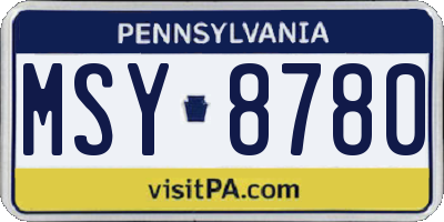 PA license plate MSY8780