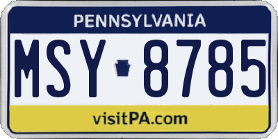 PA license plate MSY8785