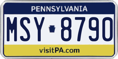 PA license plate MSY8790