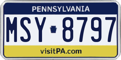 PA license plate MSY8797