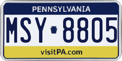 PA license plate MSY8805