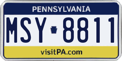PA license plate MSY8811