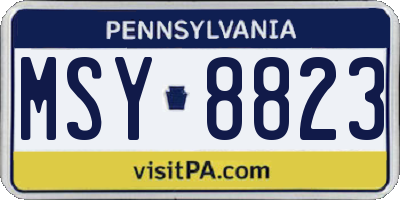 PA license plate MSY8823