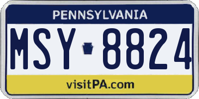 PA license plate MSY8824