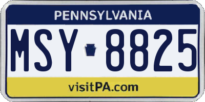 PA license plate MSY8825