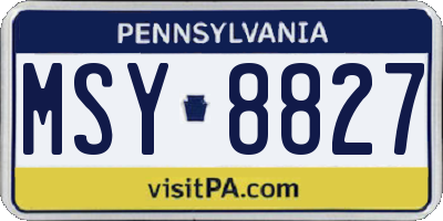 PA license plate MSY8827