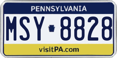 PA license plate MSY8828