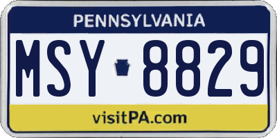 PA license plate MSY8829