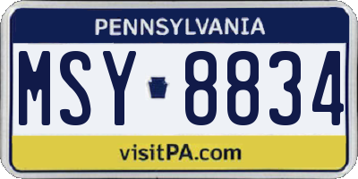 PA license plate MSY8834