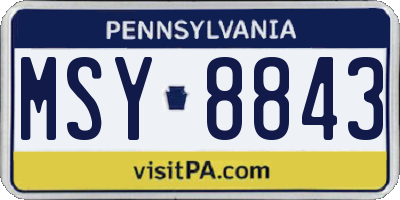 PA license plate MSY8843