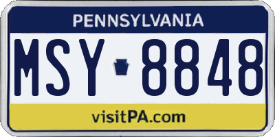 PA license plate MSY8848