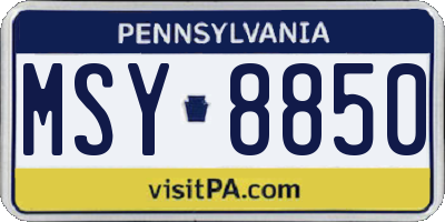 PA license plate MSY8850