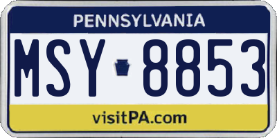 PA license plate MSY8853