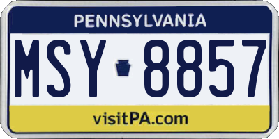 PA license plate MSY8857