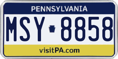 PA license plate MSY8858