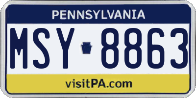PA license plate MSY8863