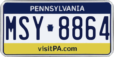 PA license plate MSY8864
