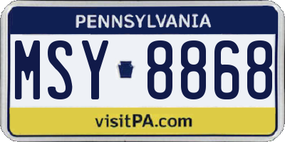 PA license plate MSY8868
