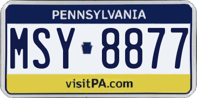 PA license plate MSY8877