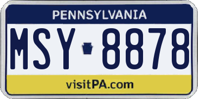 PA license plate MSY8878
