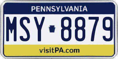PA license plate MSY8879