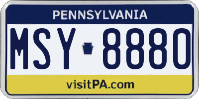 PA license plate MSY8880