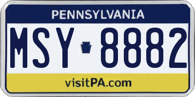 PA license plate MSY8882