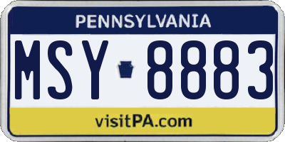 PA license plate MSY8883
