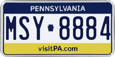 PA license plate MSY8884