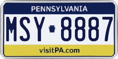 PA license plate MSY8887