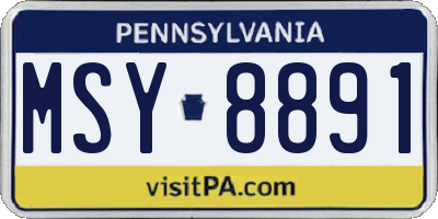 PA license plate MSY8891