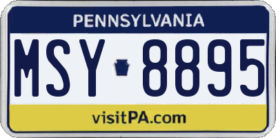 PA license plate MSY8895