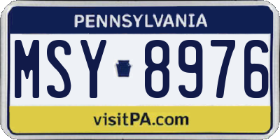 PA license plate MSY8976