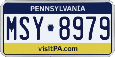 PA license plate MSY8979