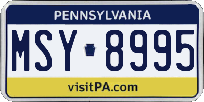 PA license plate MSY8995