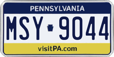 PA license plate MSY9044
