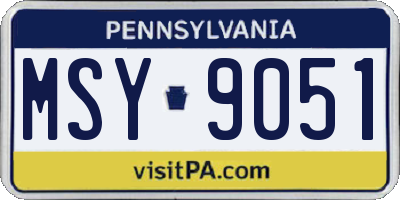 PA license plate MSY9051
