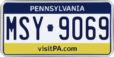 PA license plate MSY9069