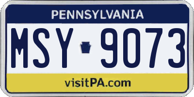 PA license plate MSY9073