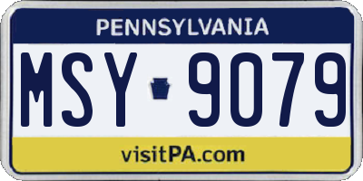 PA license plate MSY9079