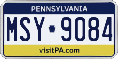 PA license plate MSY9084