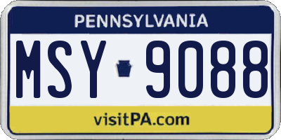 PA license plate MSY9088