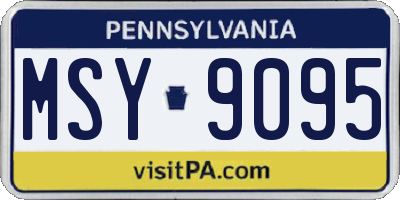 PA license plate MSY9095