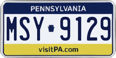PA license plate MSY9129