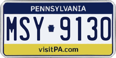 PA license plate MSY9130
