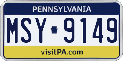 PA license plate MSY9149