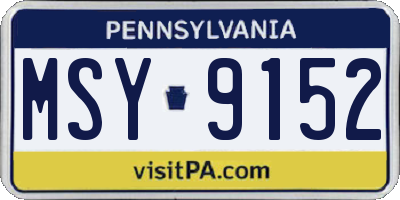 PA license plate MSY9152